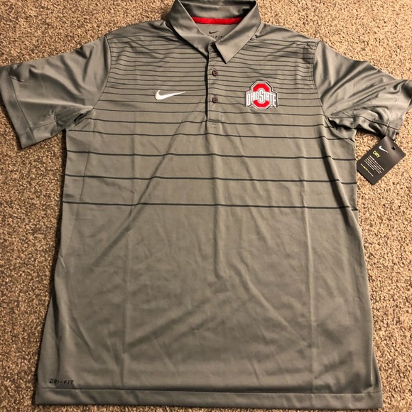 New Nike Dri Fit Ohio State Polo Mens 